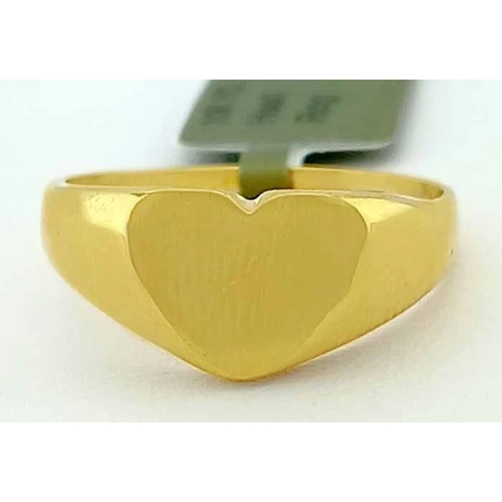 Solid Heart Ring 10k Yellow Gold - image 1